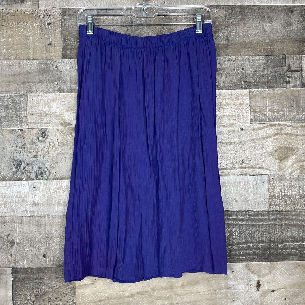 Vtg Promise Promise‎ Skirt Youth Size 16 Purple Pull On Gathered Ruched Midi